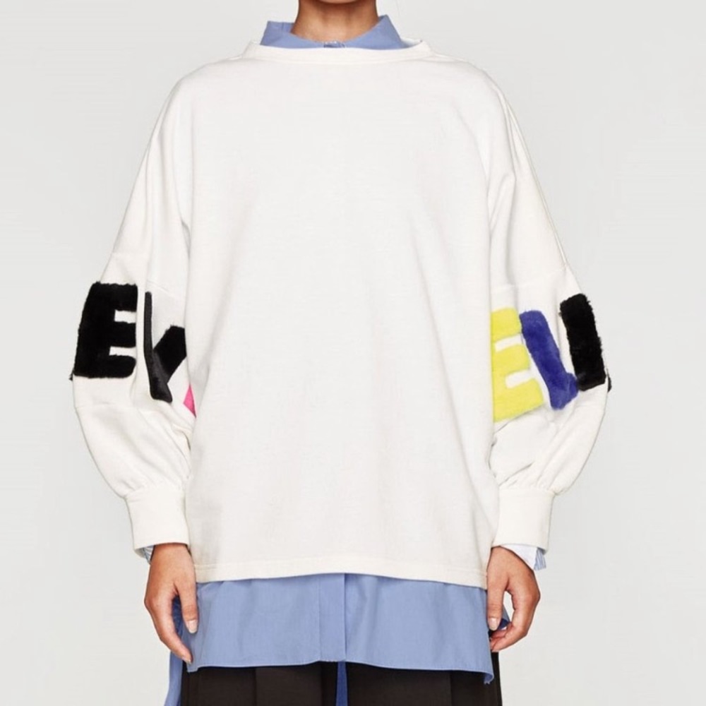 ZARA NWT BELIEVE CREWNECK SWEATSHIRT BRIGHT COLORS XL/XXL WOMEN PLUS LARGE